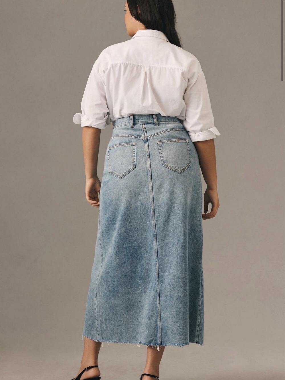 Pilcro The Madi Denim Front Slit Skirt - Picture 2 of 7